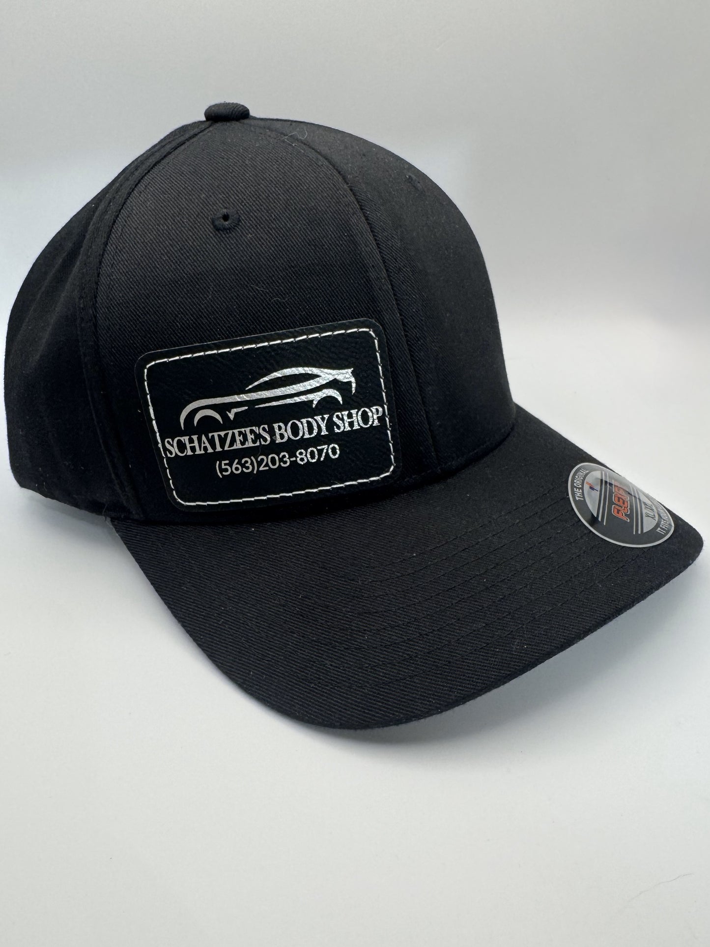 Personalized Leatherette patch on FlexFit Baseball Cap