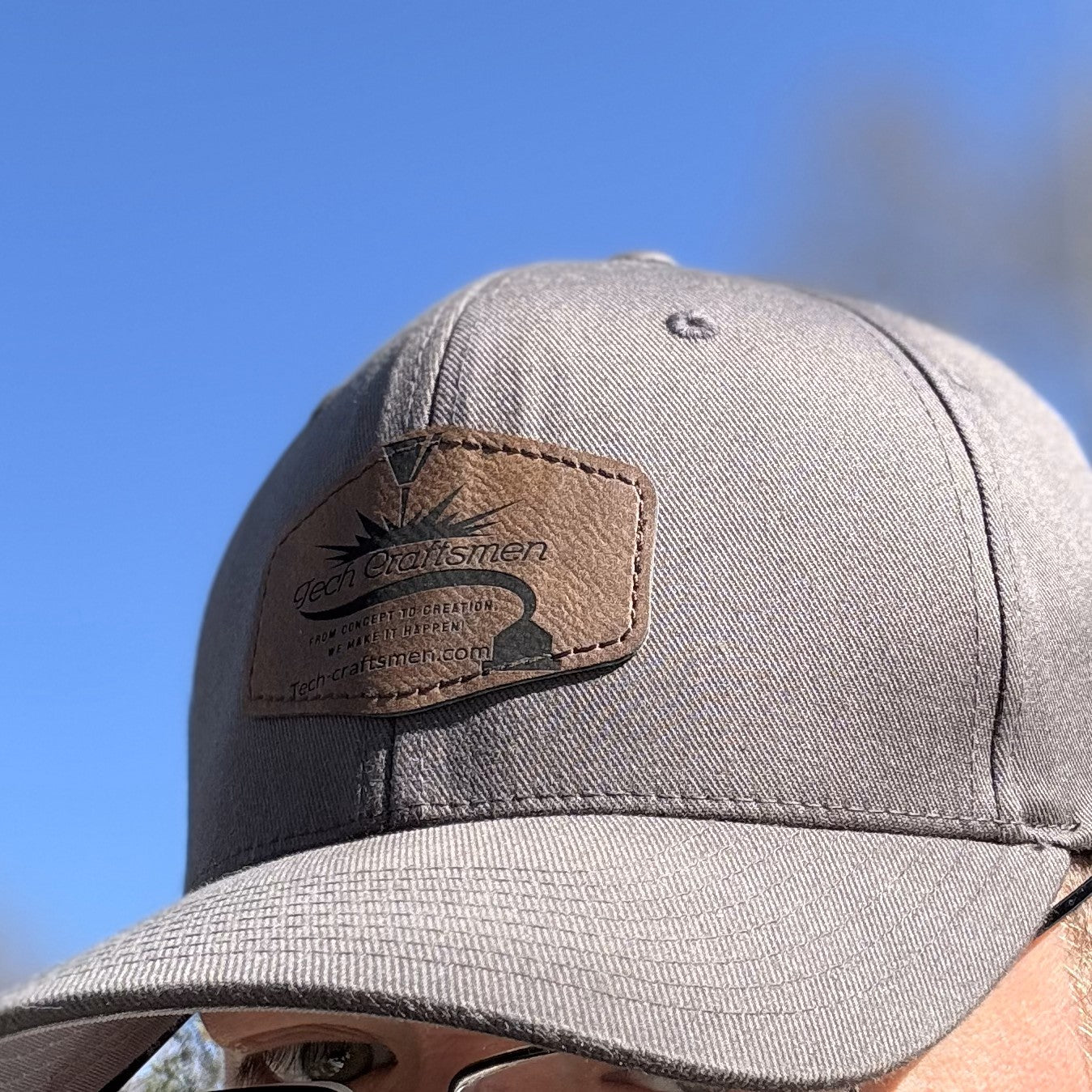Personalized Leatherette patch on FlexFit Baseball Cap