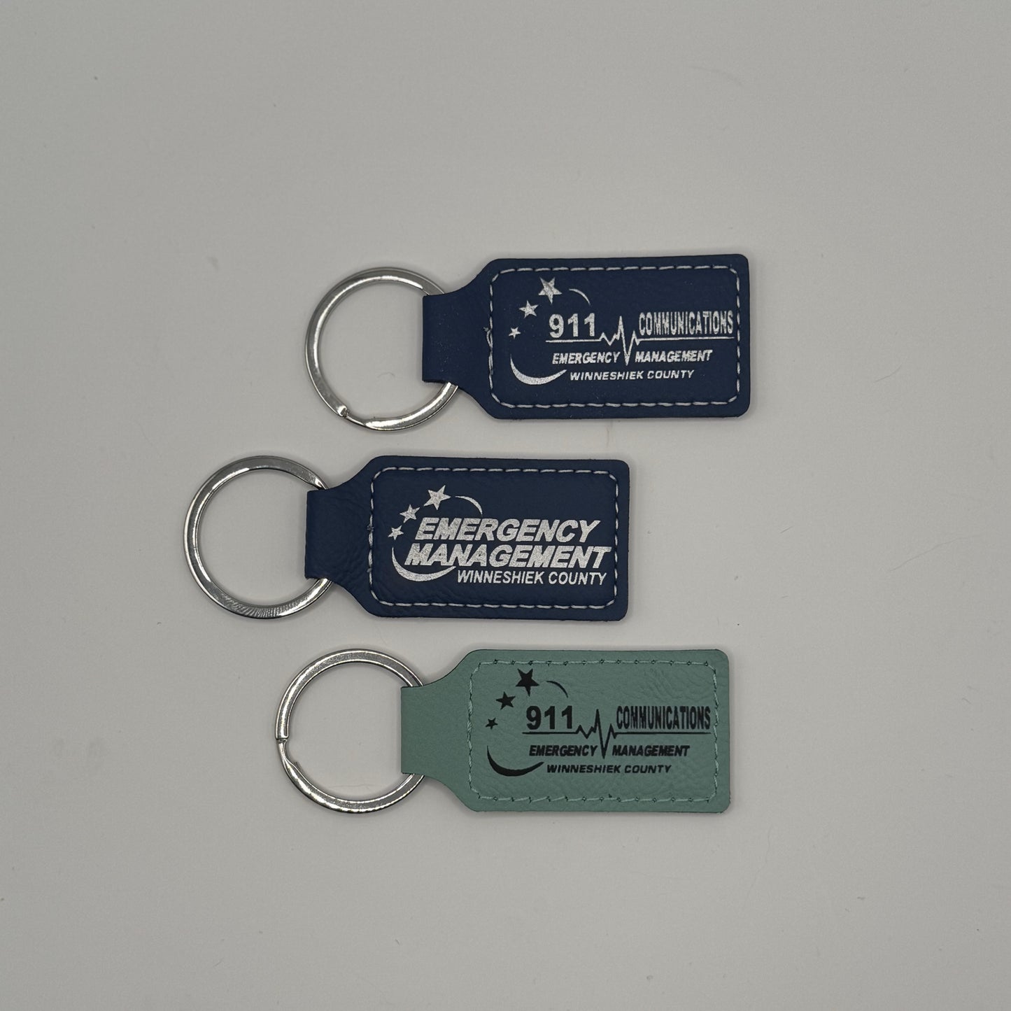 Leatherette Rectangle Keychain