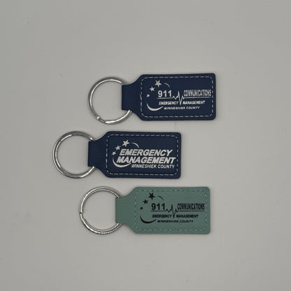 Leatherette Rectangle Keychain