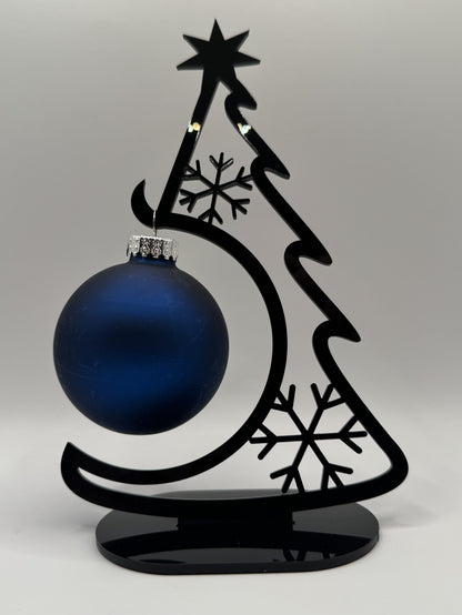 Custom Light-Up Glass Ornament – Family Name Engraved - Snowman or Snowy Night