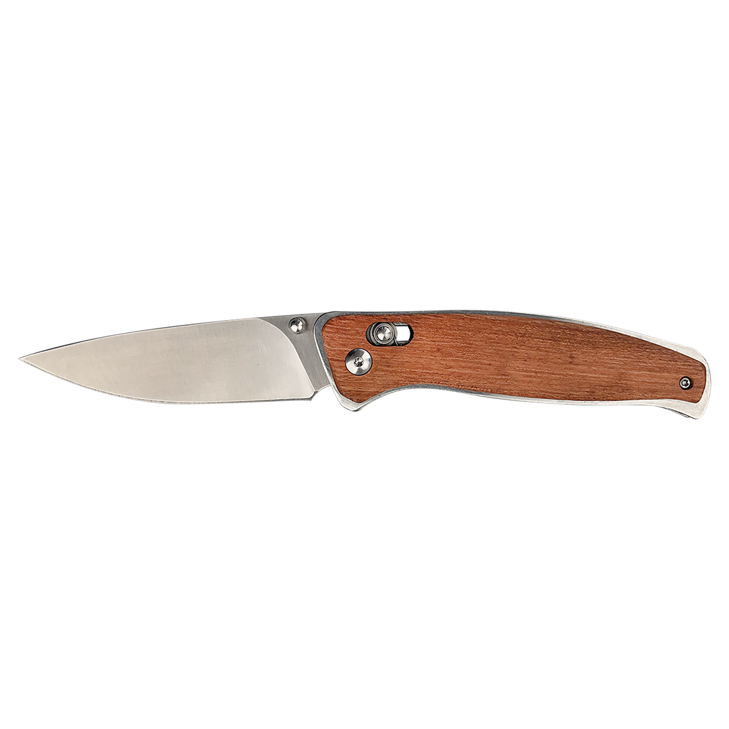 Bison River 4 1/2" Wood Button Lock Folding Knife