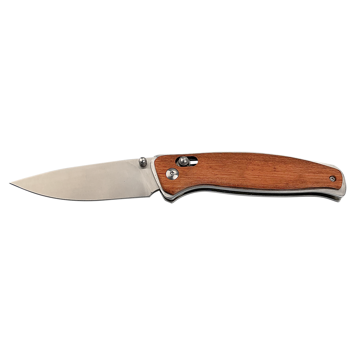 Bison River 4 1/2" Wood Button Lock Folding Knife