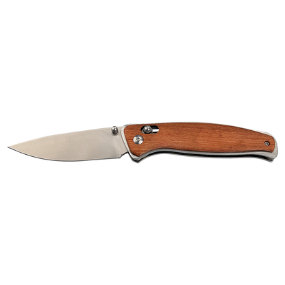 Bison River 4 1/2" Wood Button Lock Folding Knife