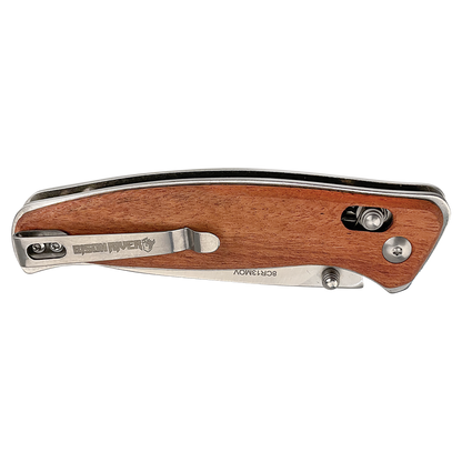 Bison River 4 1/2" Wood Button Lock Folding Knife