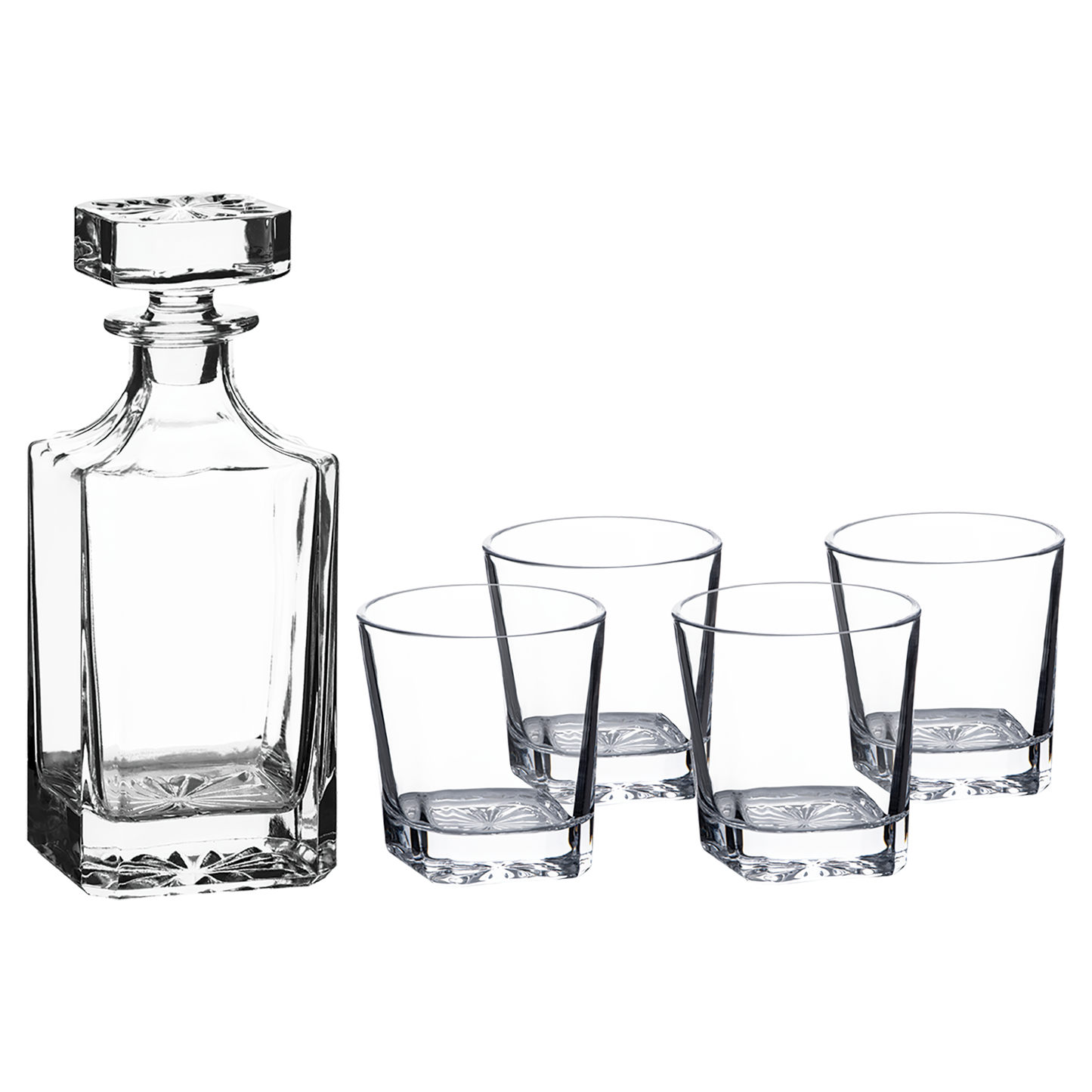 750ml Square Glass Decanter Set