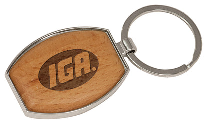 Silver/Wood Keychain