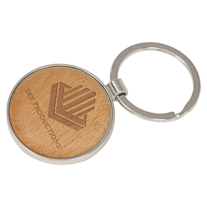 Silver/Wood Keychain