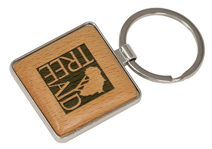 Silver/Wood Keychain