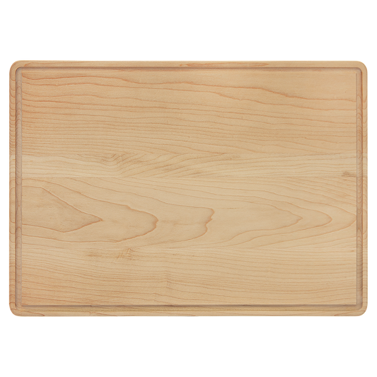 13 3/4" x 9 3/4" Maple Cutting Board with Drip Ring