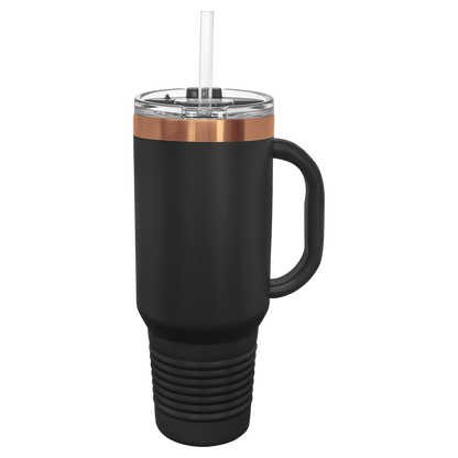 Polar Camel 40 oz. ION-Plated Travel Mug with Handle, Straw Included