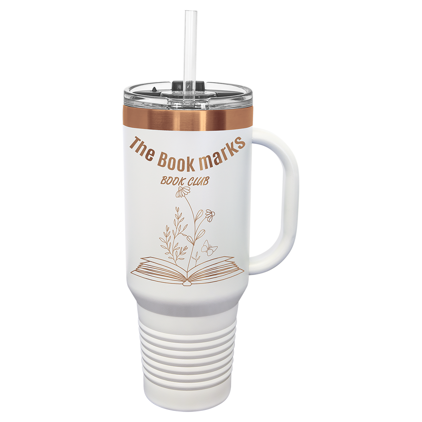 Polar Camel 40 oz. ION-Plated Travel Mug with Handle, Straw Included