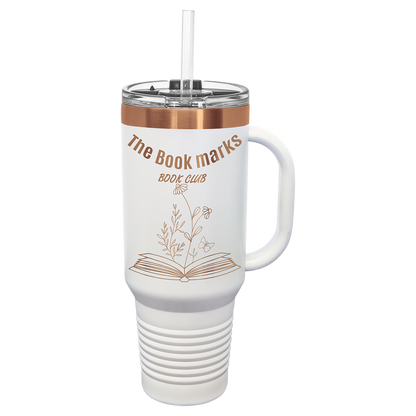 Polar Camel 40 oz. ION-Plated Travel Mug with Handle, Straw Included