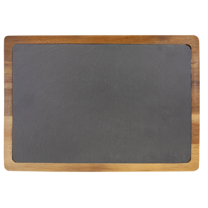 13" x 9" Acacia Wood/Slate Cutting Board