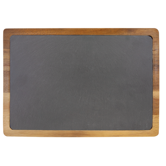 13" x 9" Acacia Wood/Slate Cutting Board